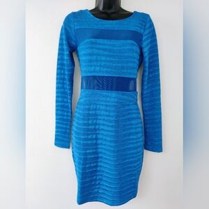Elegant Blue Striped Dress